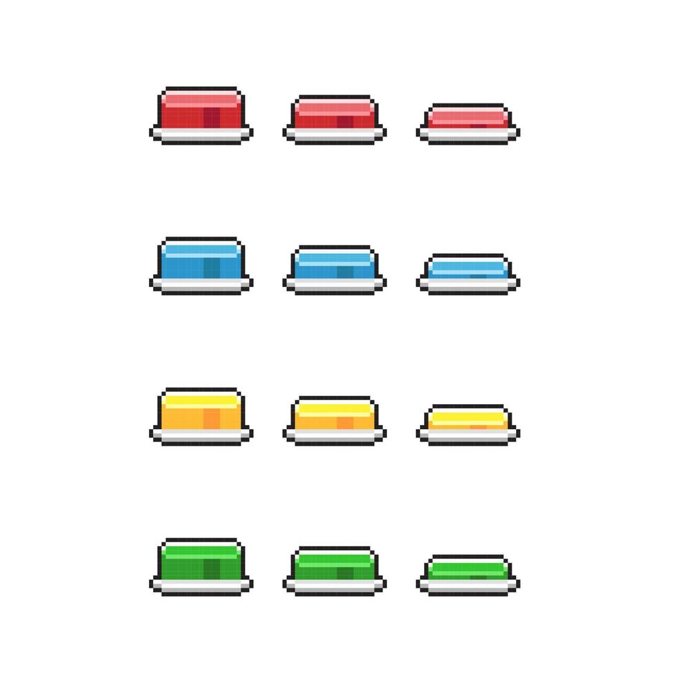 bouton collection ensemble pour animation dans pixel art style vecteur