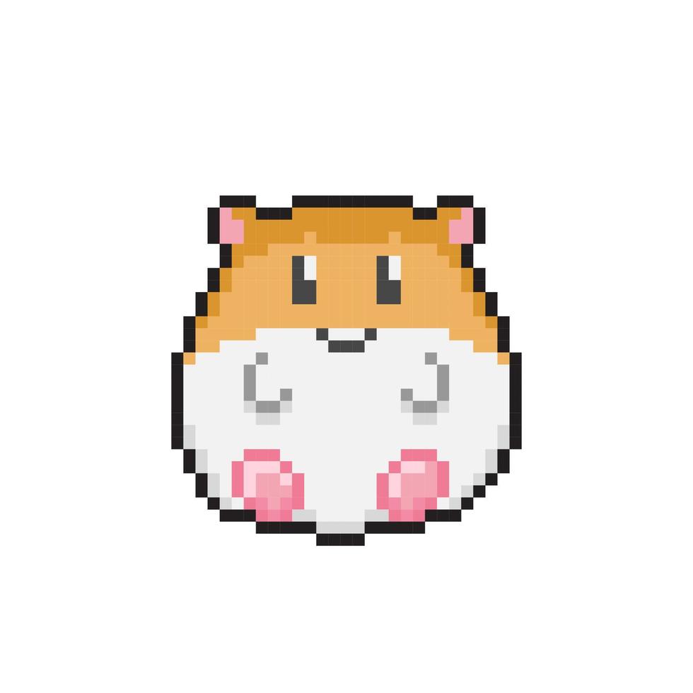 hamster animal de compagnie dans pixel art style vecteur