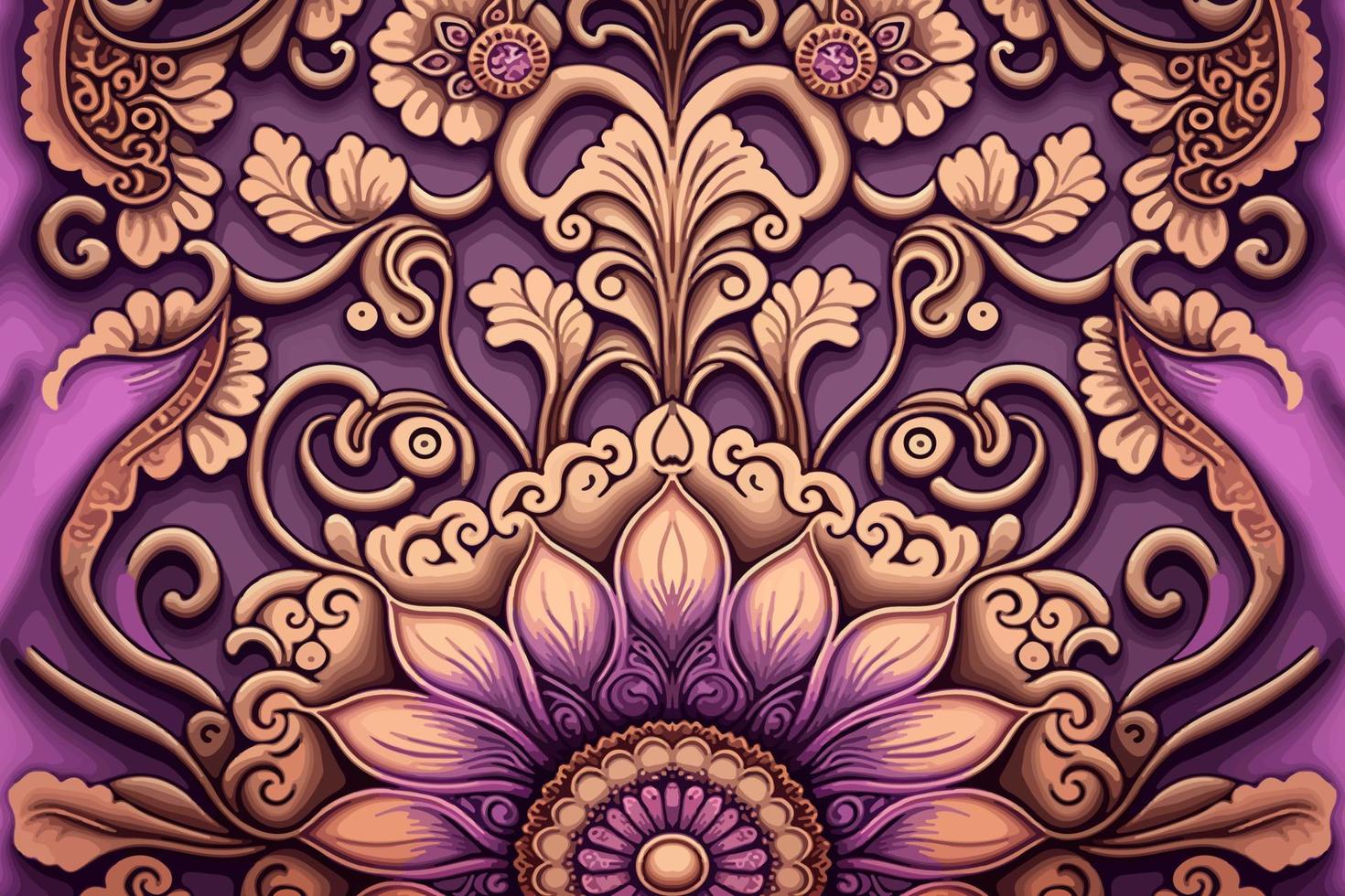 ethnique floral sans couture modèle violet Contexte. abstrait traditionnel populaire antique tribal graphique doubler. texture textile en tissu Indien motifs. fleuri élégant luxe ancien rétro style. vecteur
