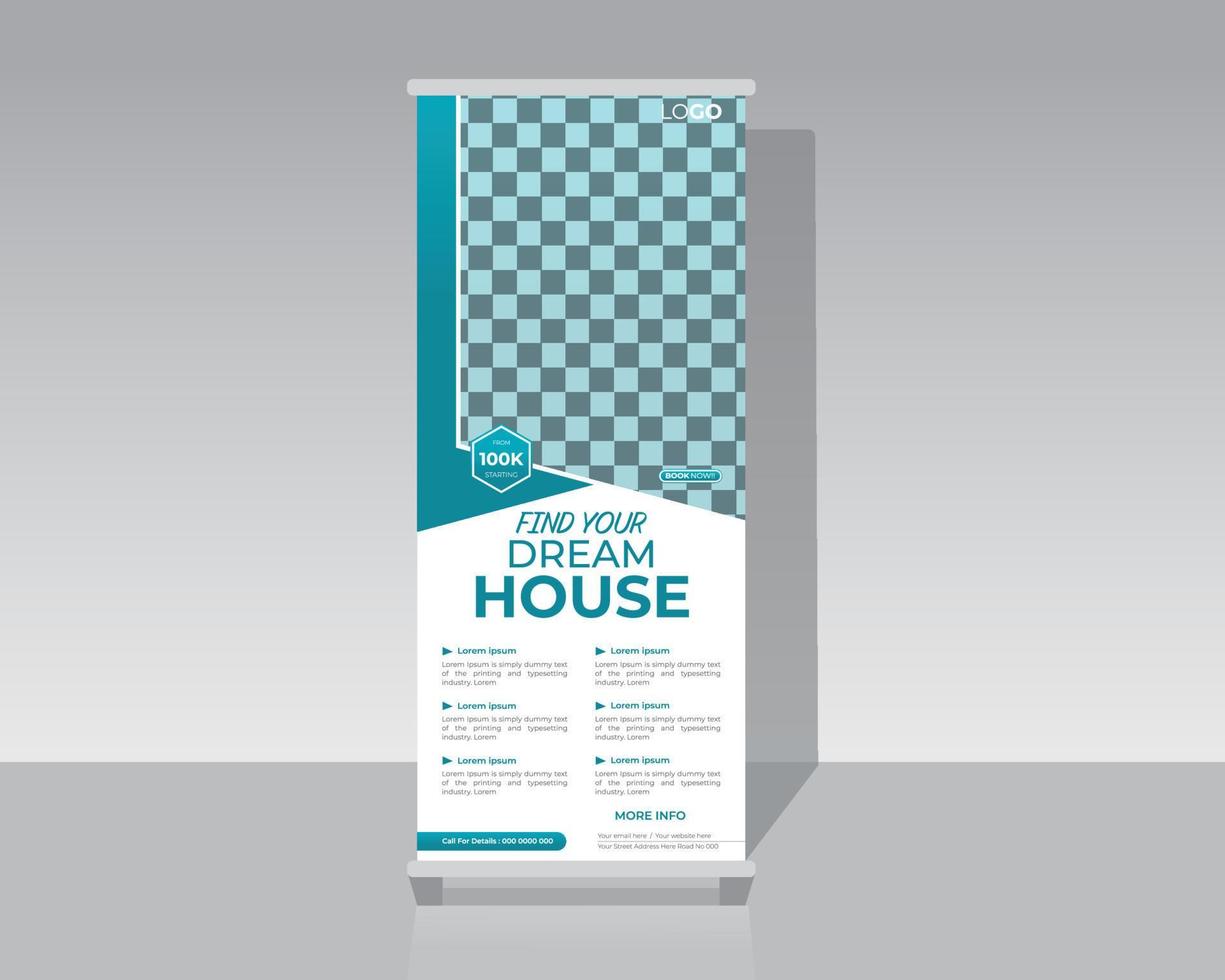 immobilier roll up banner vecteur