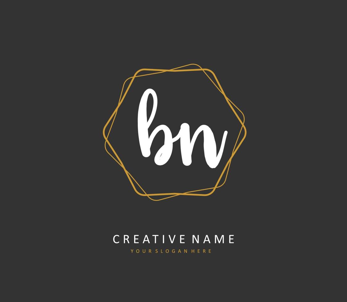 b n bn initiale lettre écriture et Signature logo. une concept écriture initiale logo avec modèle élément. vecteur