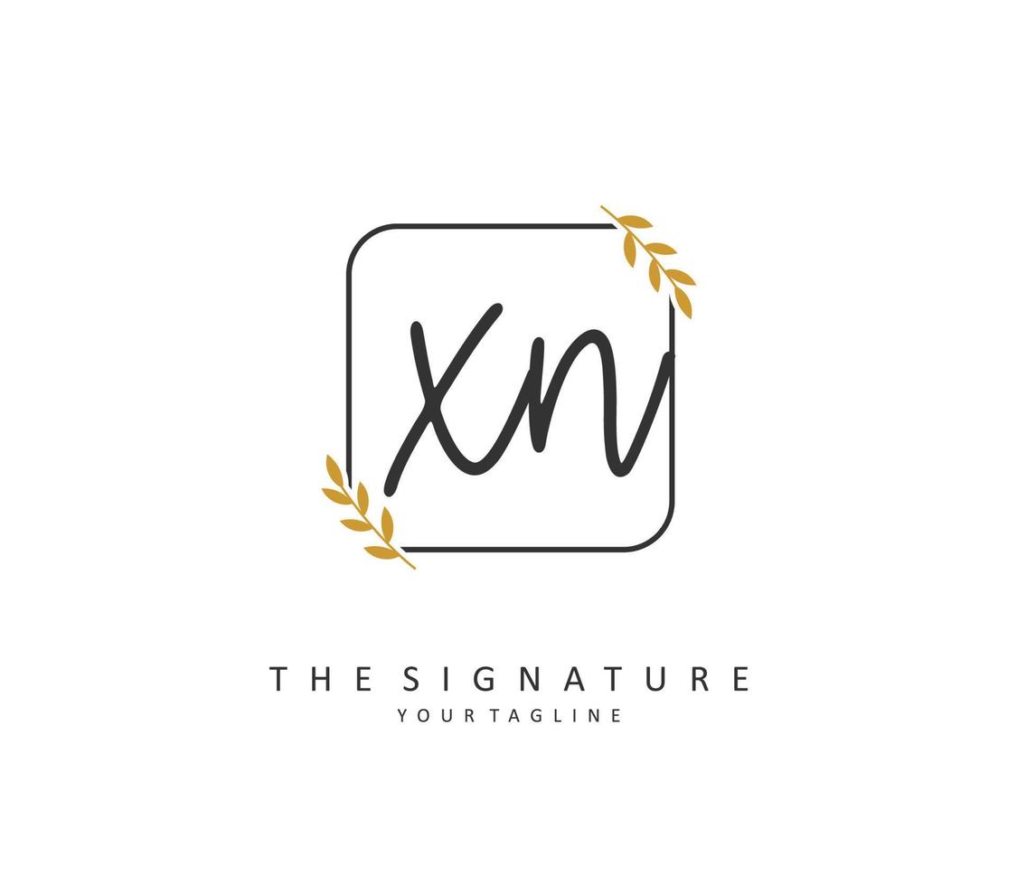 X n xn initiale lettre écriture et Signature logo. une concept écriture initiale logo avec modèle élément. vecteur