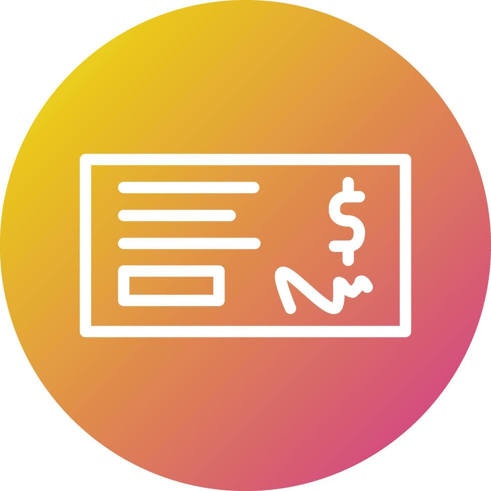 illustration de conception d'icône de vecteur de chèque bancaire