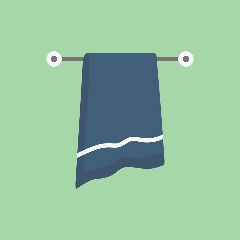 Serviette de vecteur en tissu de coton sur support. serviettes de bain symbole de ménage et d'hygiène. sécher avec une serviette. objet sur le mur. serviette de ménage en tissu, serviette douce en coton pour illustration d'hygiène