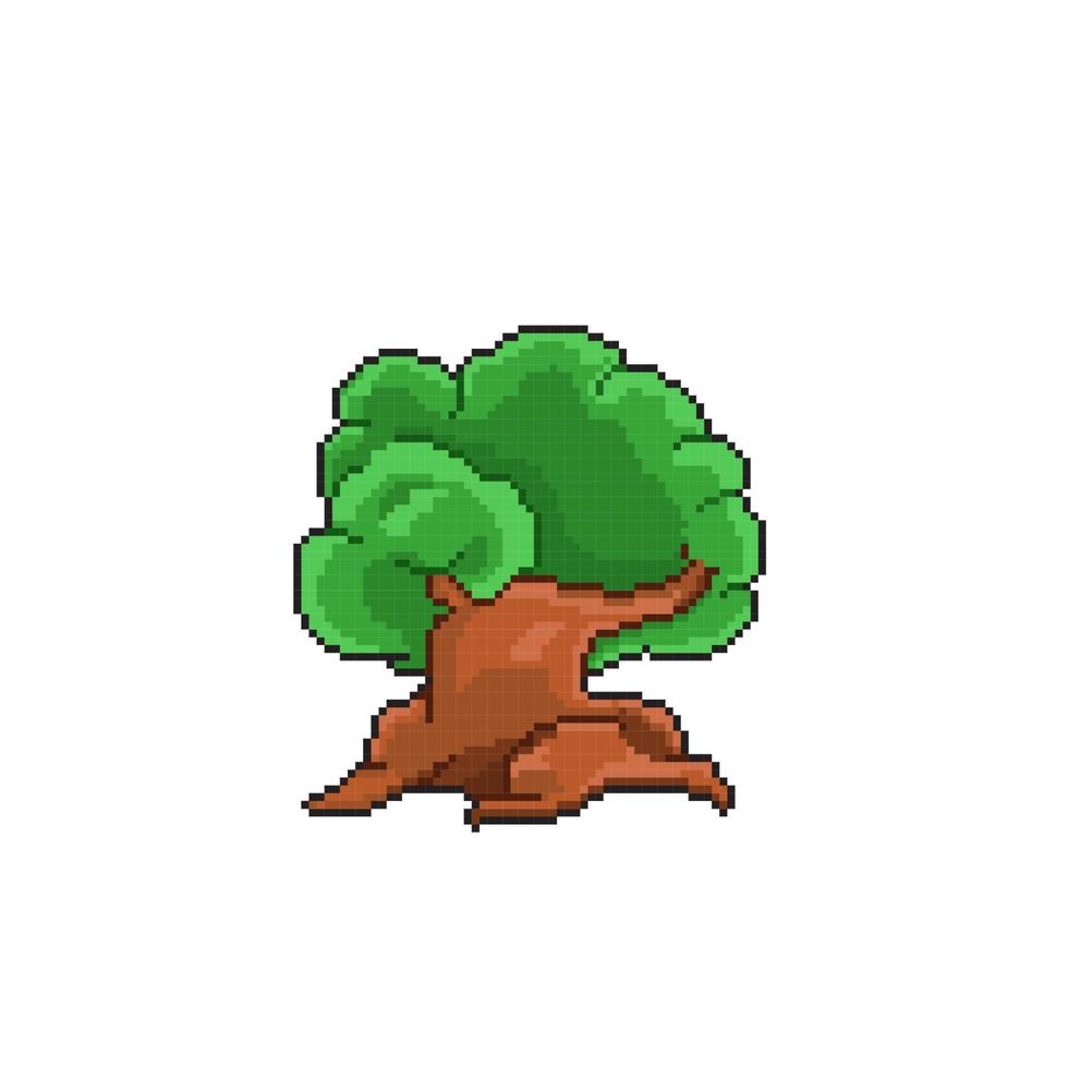 gros arbre dans pixel art style vecteur