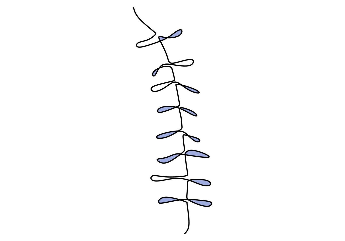 un dessin au trait continu de la belle fleur fuji avec feuille. la fleur de glycine est l'une des espèces de bines grimpantes ligneuses. plante naturelle au printemps et au début de l'été. illustration vectorielle vecteur