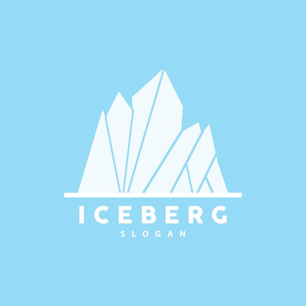 iceberg logo, antarctique montagnes vecteur dans la glace bleu couleur, la nature conception, produit marque illustration modèle icône