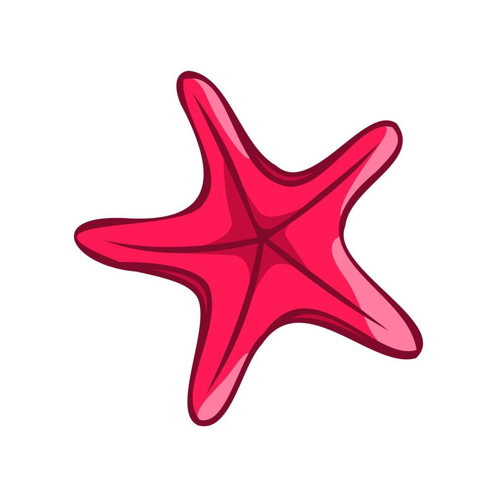 une étoile de mer dans une plat style sur une blanc Contexte. été vecteur illustration.