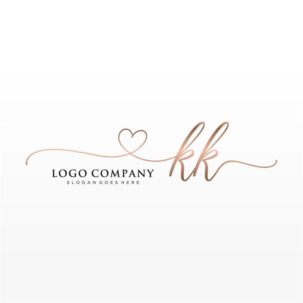 initiale kk féminin logo collections modèle. écriture logo de initiale signature, mariage, mode, bijoux, boutique, floral et botanique avec Créatif modèle pour tout entreprise ou entreprise. vecteur