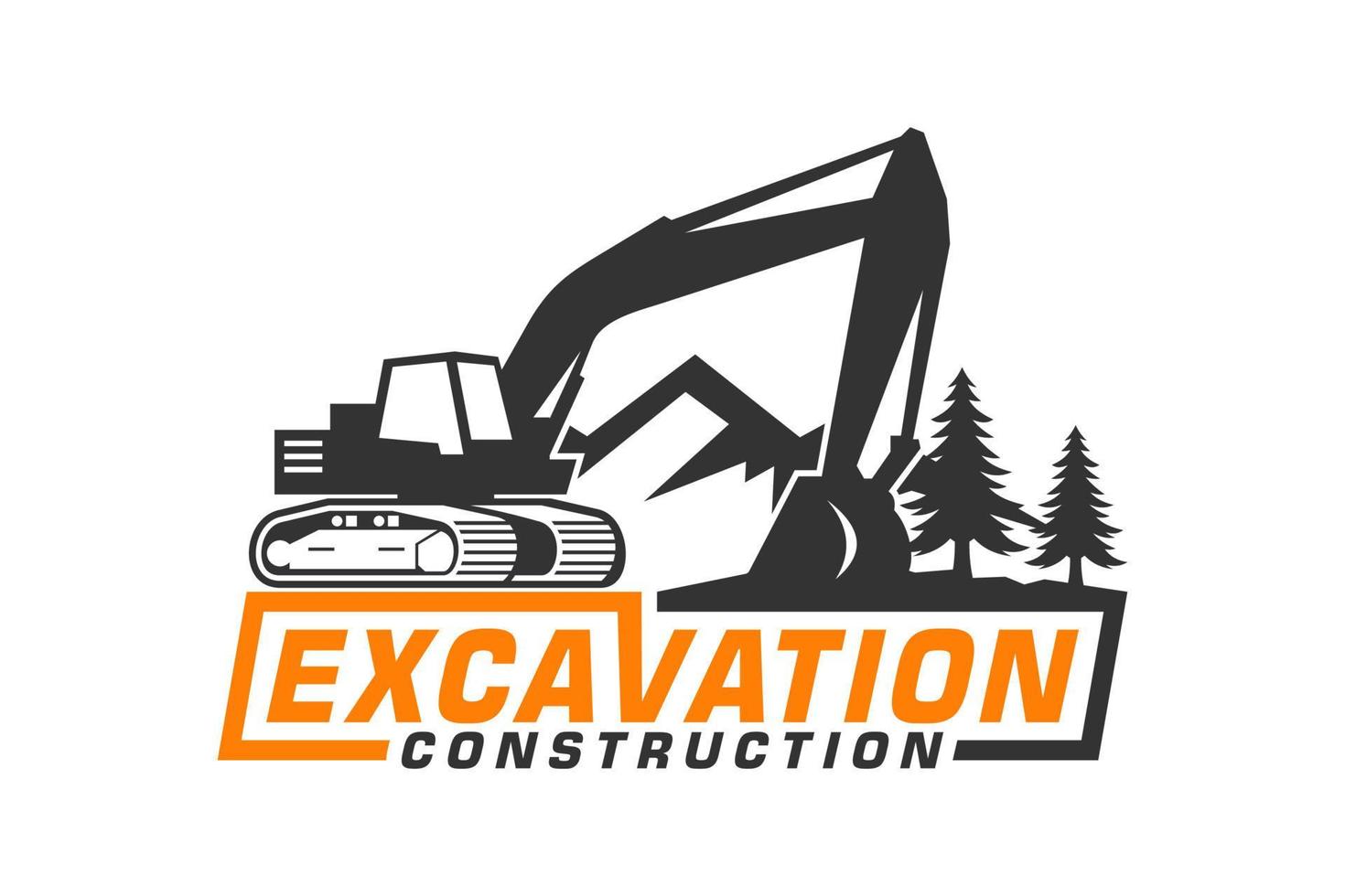 excavatrice logo modèle vecteur. lourd équipement logo vecteur pour construction entreprise.