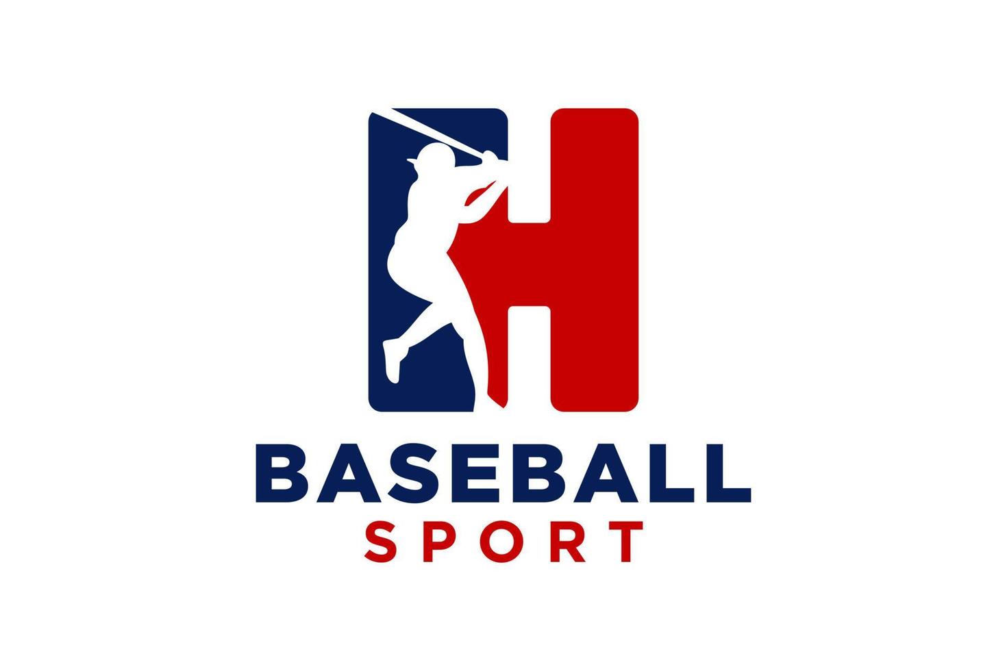 lettre h base-ball logo icône vecteur modèle.