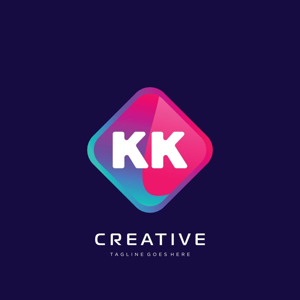 kk initiale logo avec coloré modèle vecteur. vecteur