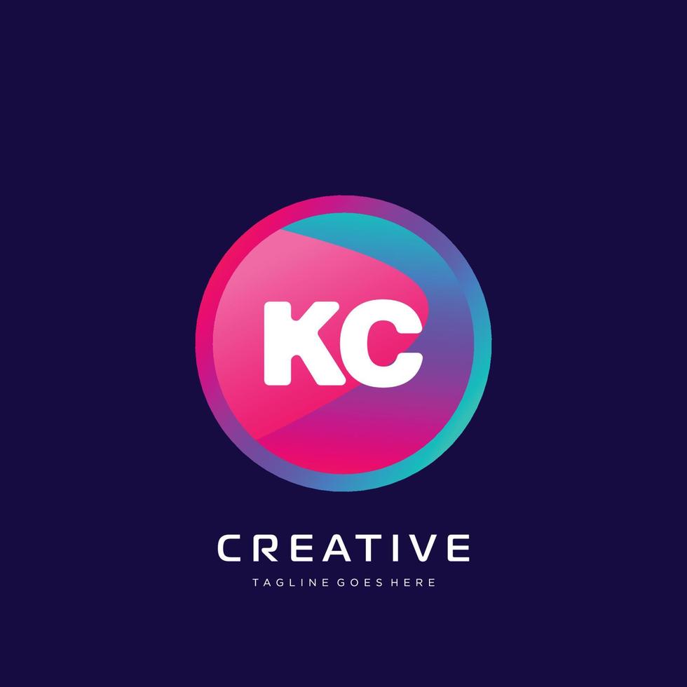 kc initiale logo avec coloré modèle vecteur. vecteur