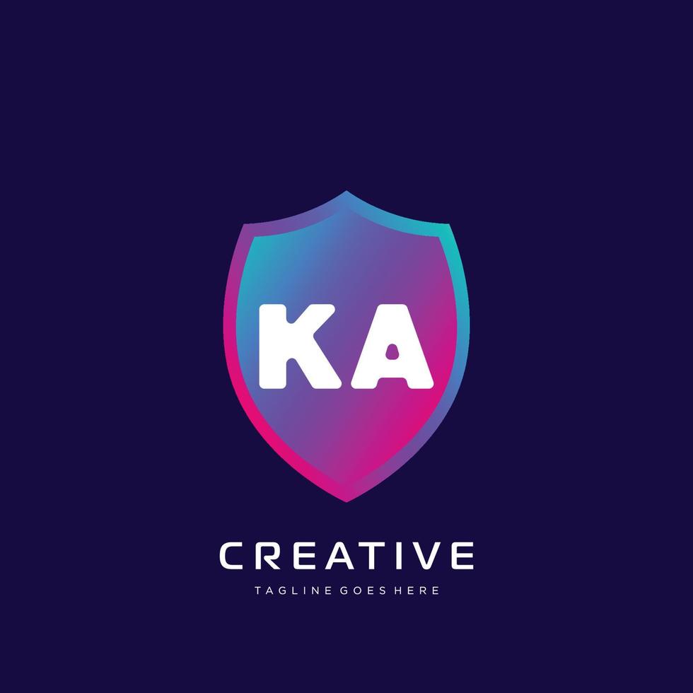 ka initiale logo avec coloré modèle vecteur. vecteur