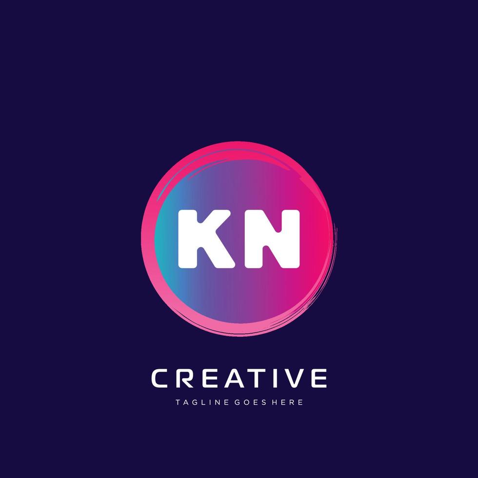 kn initiale logo avec coloré modèle vecteur. vecteur