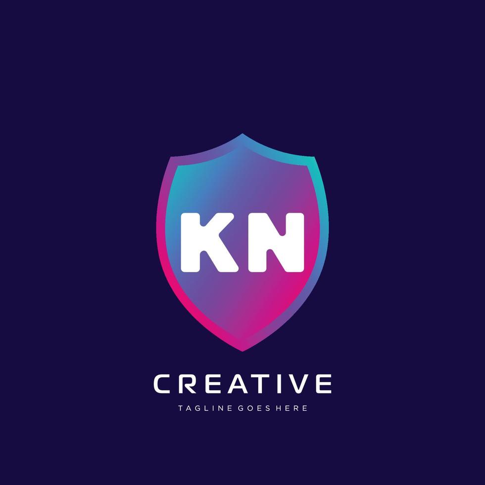 kn initiale logo avec coloré modèle vecteur. vecteur