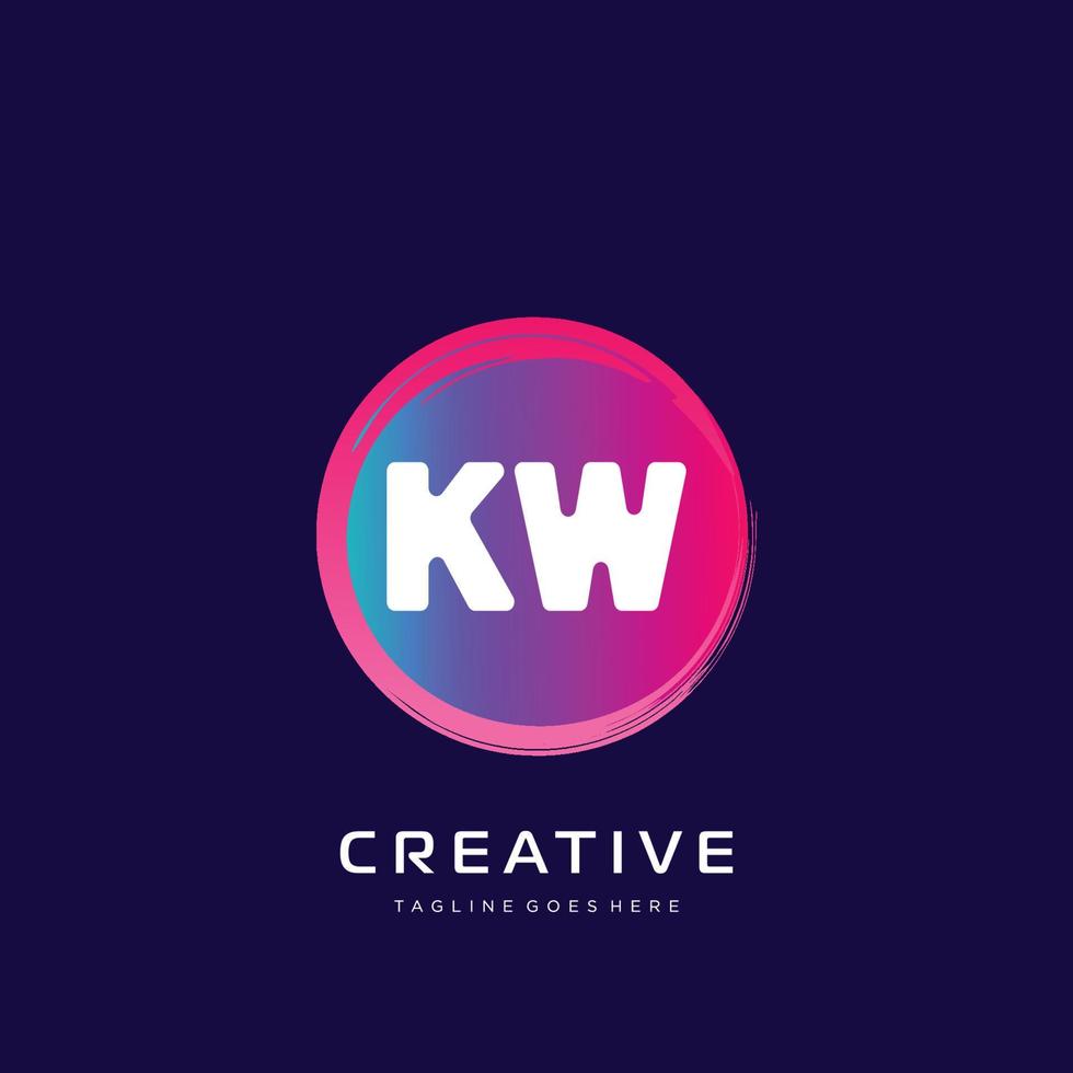 kw initiale logo avec coloré modèle vecteur. vecteur