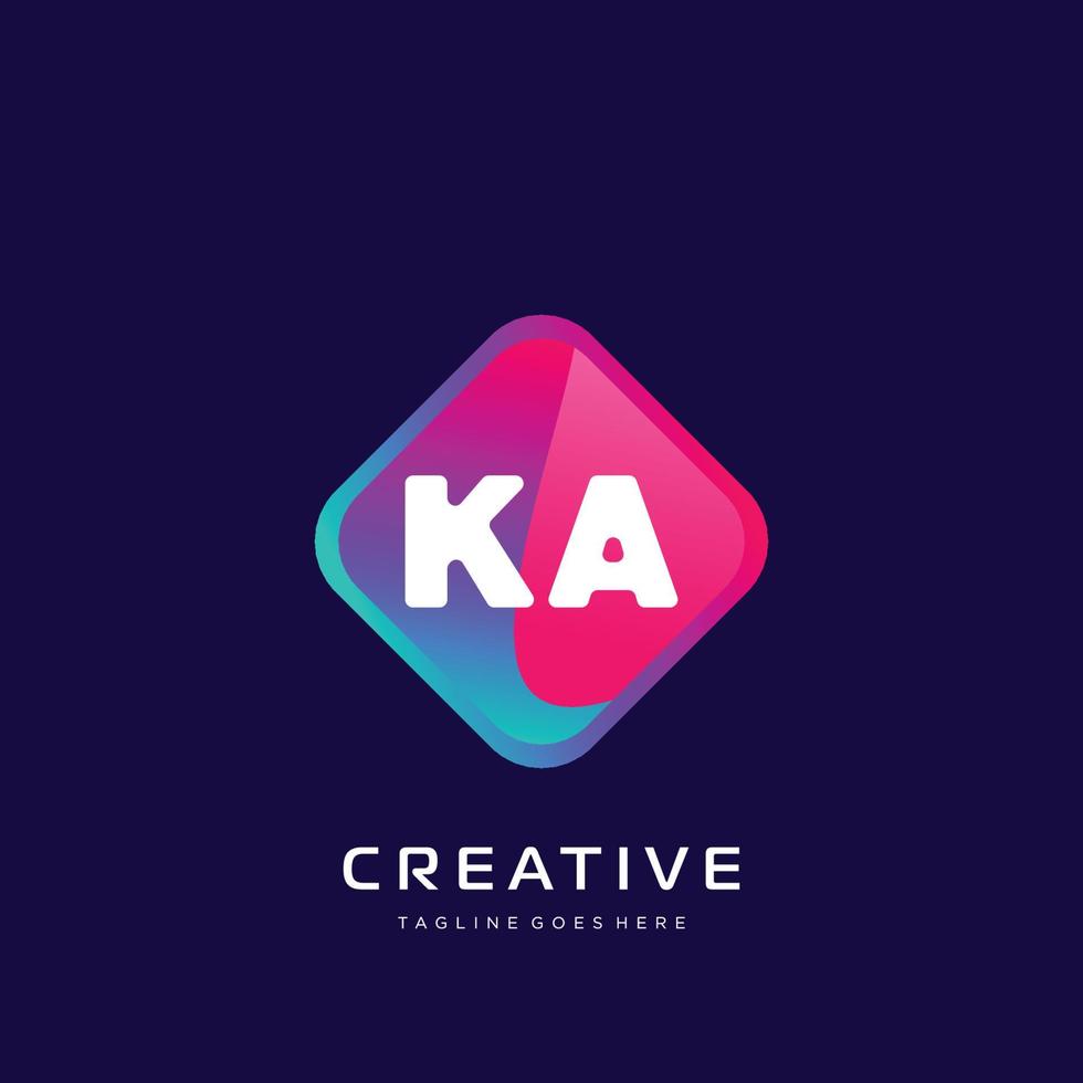 ka initiale logo avec coloré modèle vecteur. vecteur