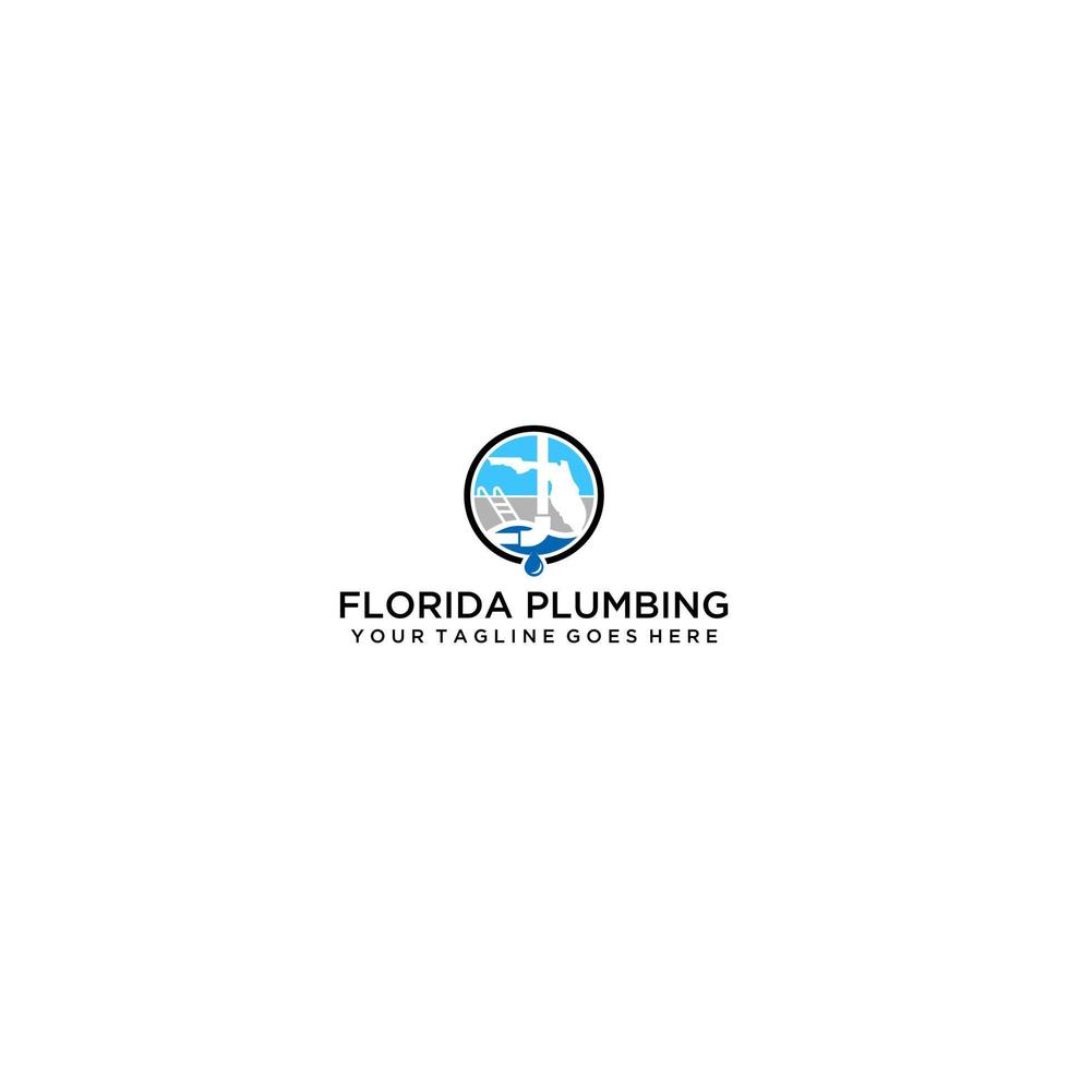 Floride plomberie logo signe conception vecteur