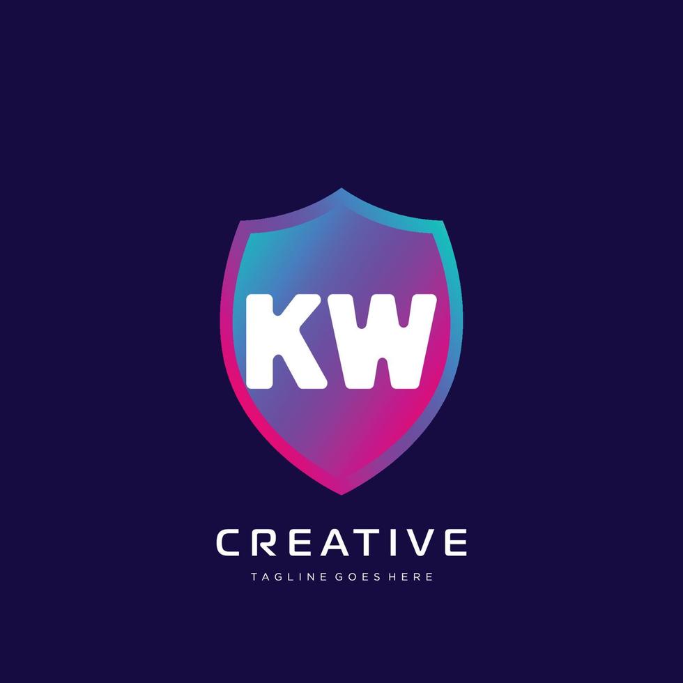 kw initiale logo avec coloré modèle vecteur. vecteur