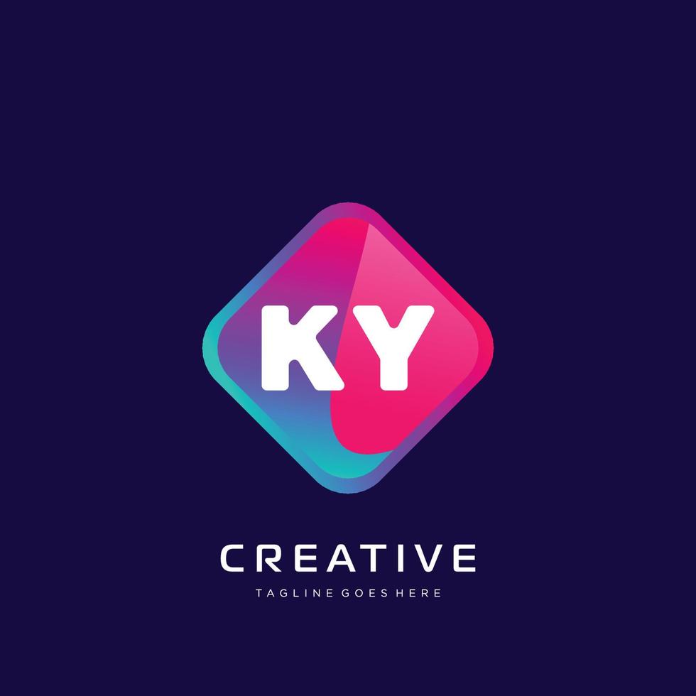 ky initiale logo avec coloré modèle vecteur. vecteur