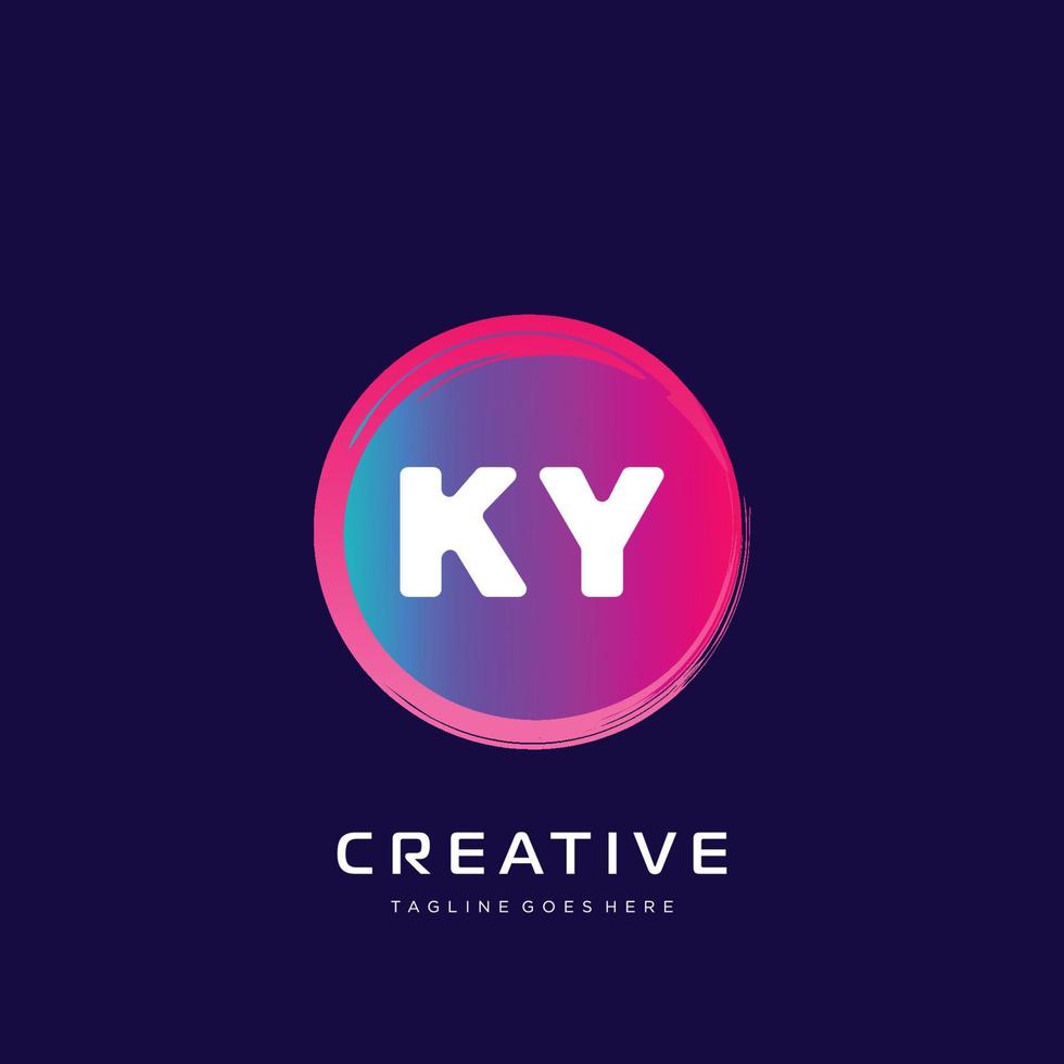 ky initiale logo avec coloré modèle vecteur. vecteur