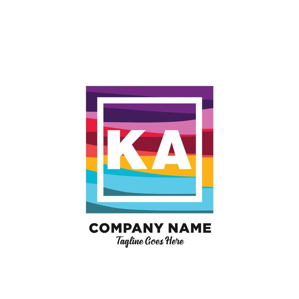 ka initiale logo avec coloré modèle vecteur