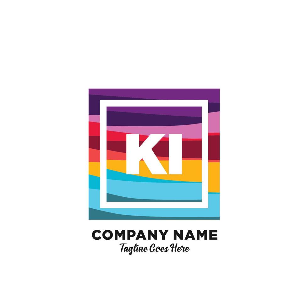 ki initiale logo avec coloré modèle vecteur