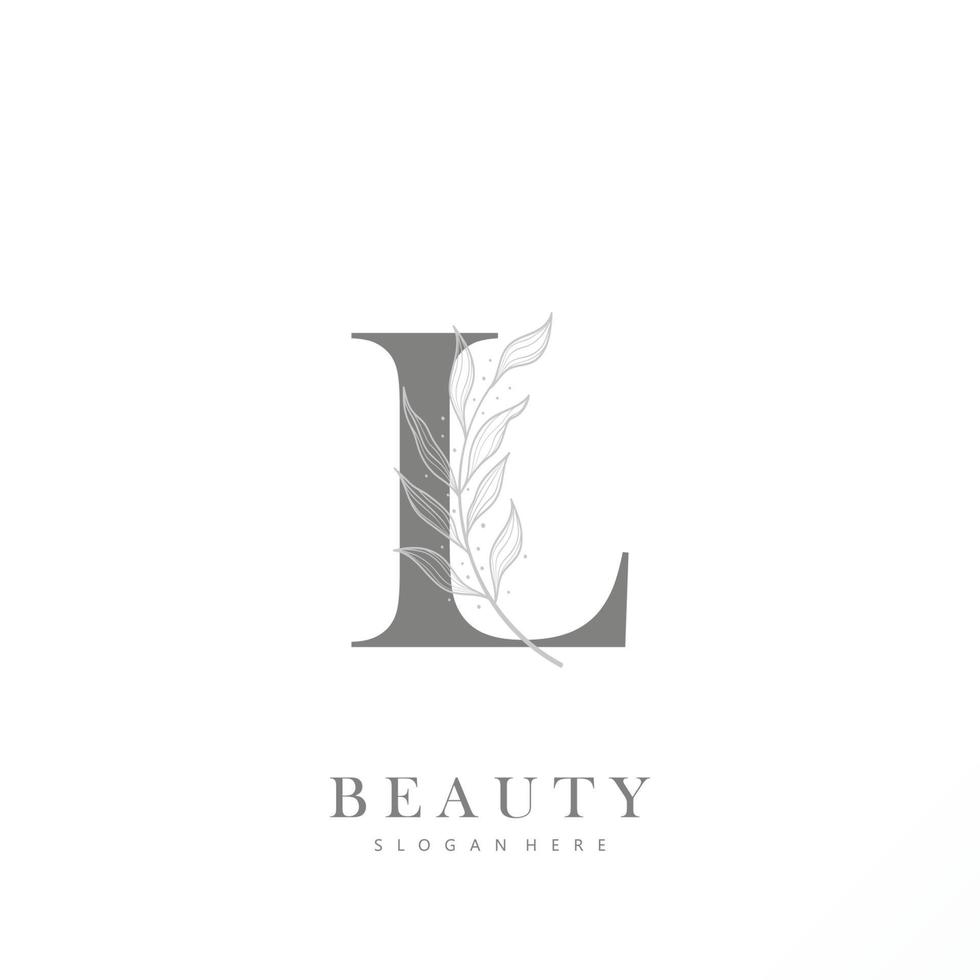 lettre l logo floral logo conception. logo pour femmes beauté salon massage cosmétique ou spa marque vecteur