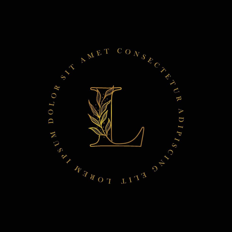 lettre l logo floral logo conception. logo pour femmes beauté salon massage cosmétique ou spa marque vecteur