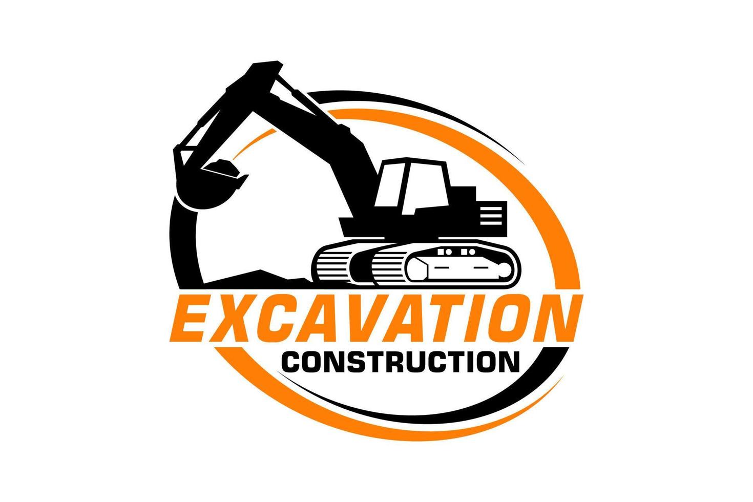 excavatrice logo modèle vecteur. lourd équipement logo vecteur pour construction entreprise.