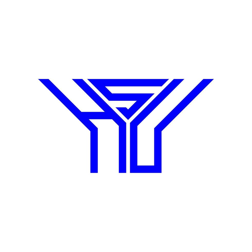 conception créative du logo hsu letter avec graphique vectoriel, logo hsu simple et moderne. vecteur