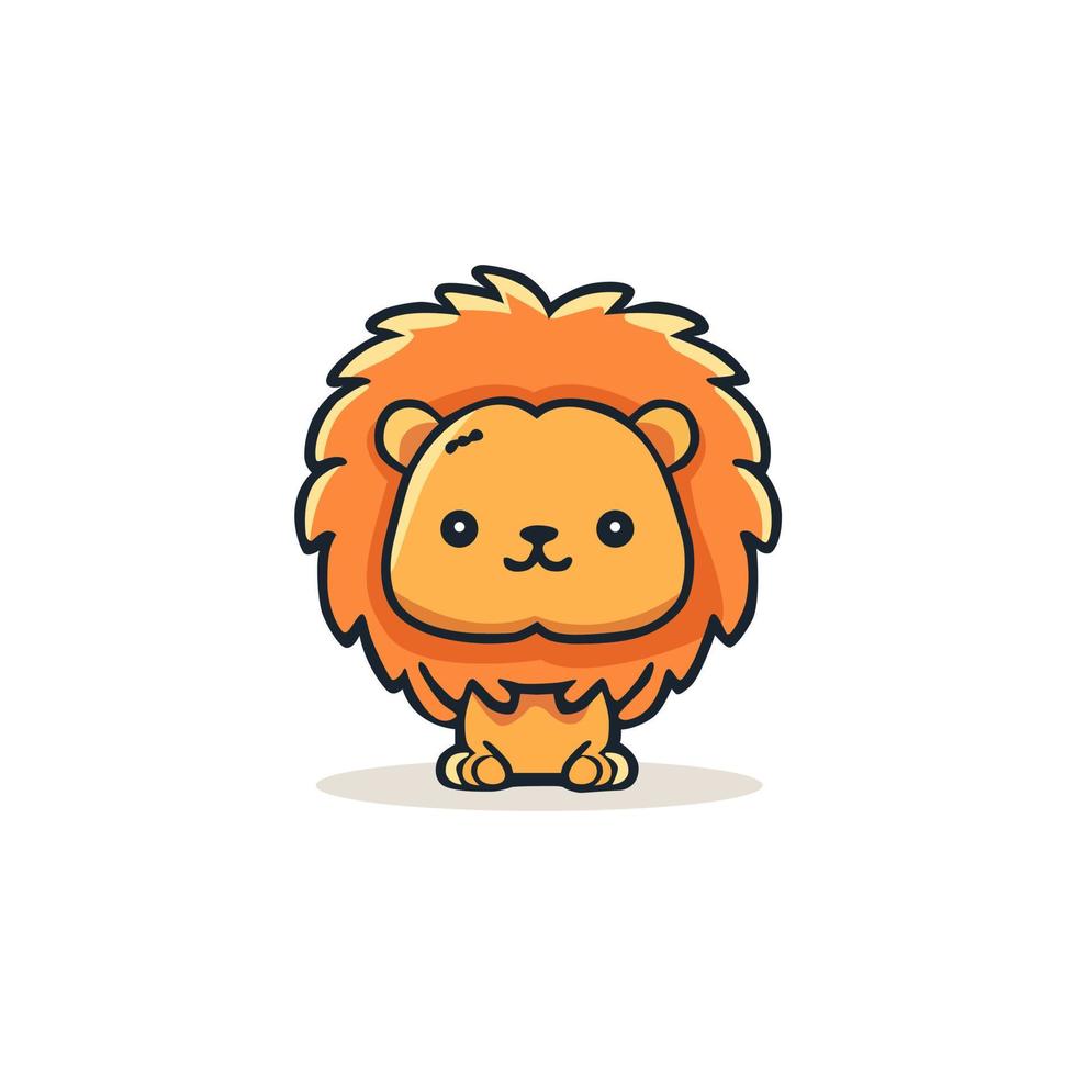 mignonne Lion kawaii conception mascotte vecteur