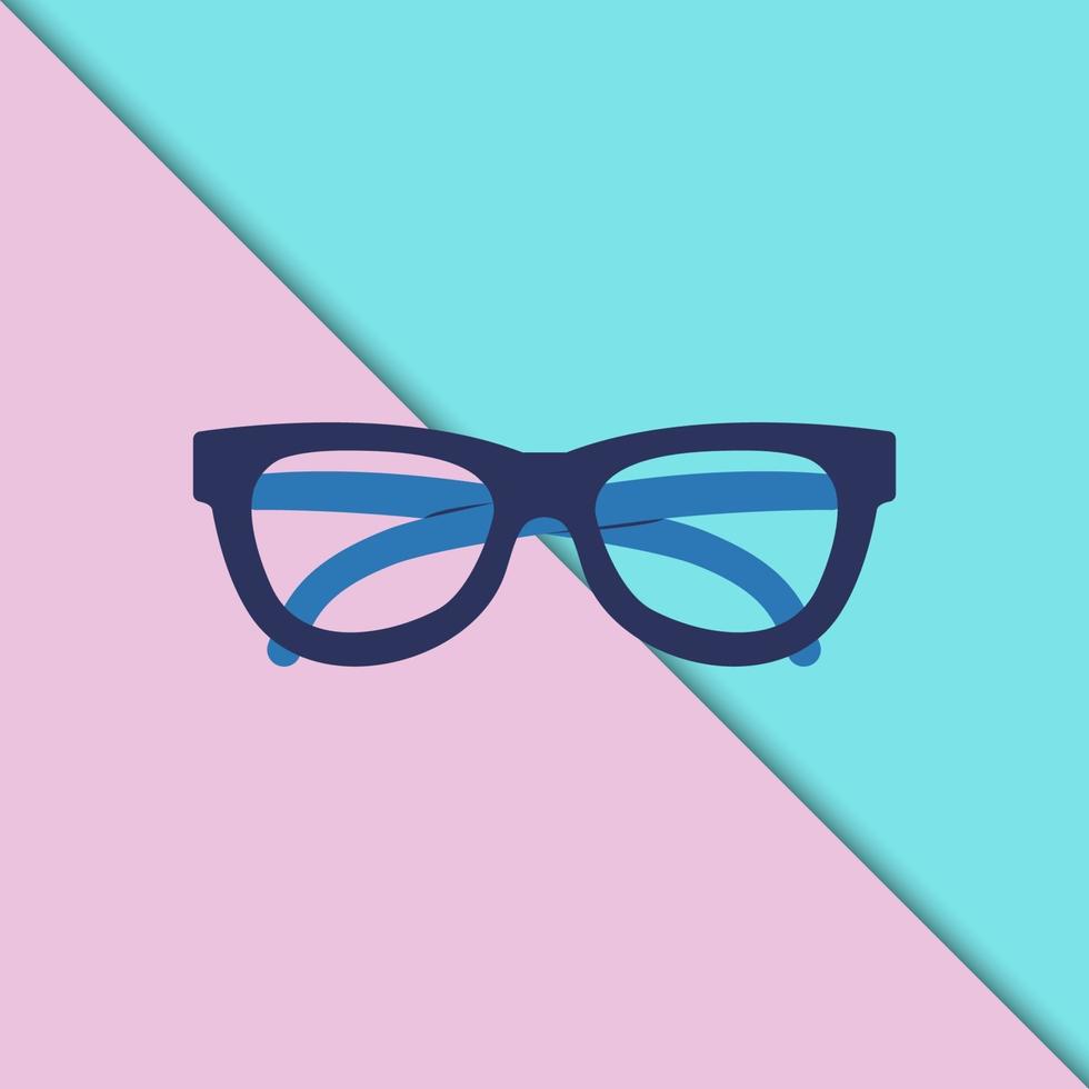 lunettes avec fond rose et bleu vecteur