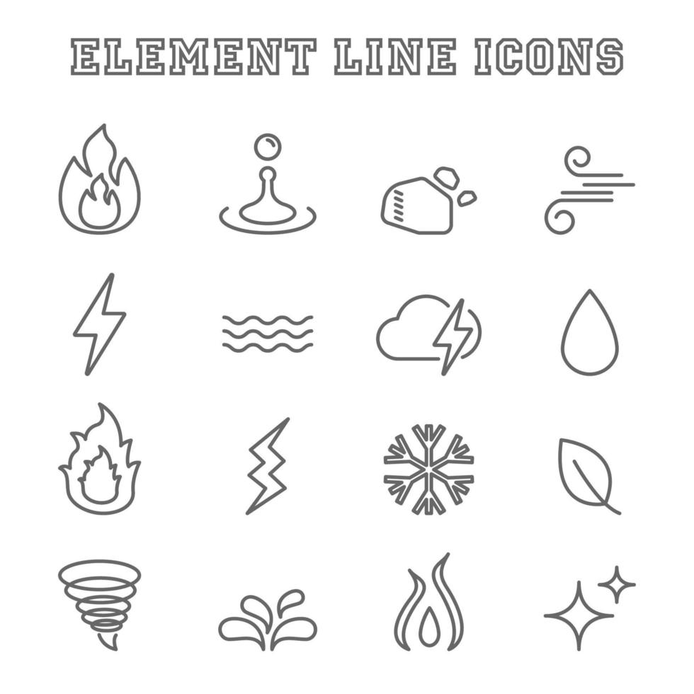 icônes de ligne d'élément vecteur