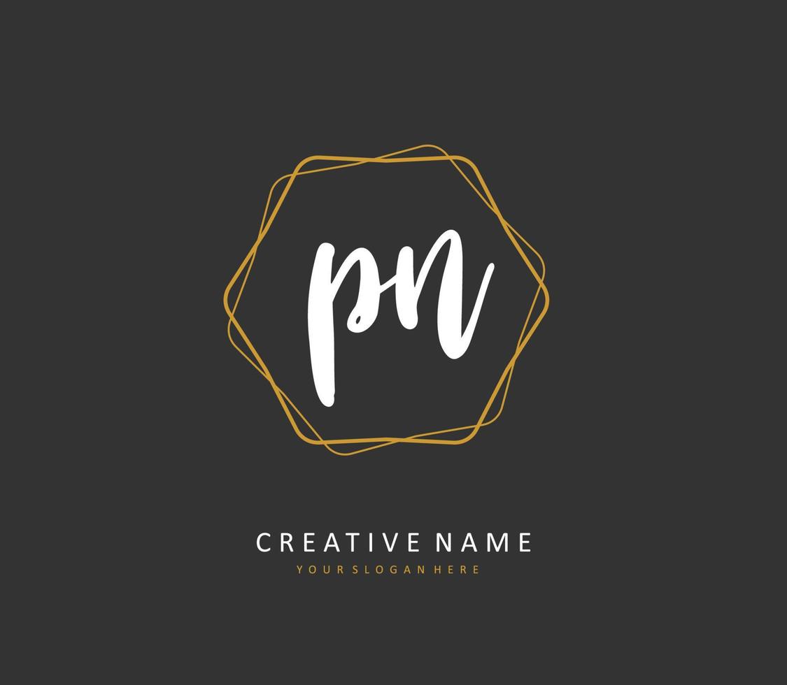 p n pn initiale lettre écriture et Signature logo. une concept écriture initiale logo avec modèle élément. vecteur