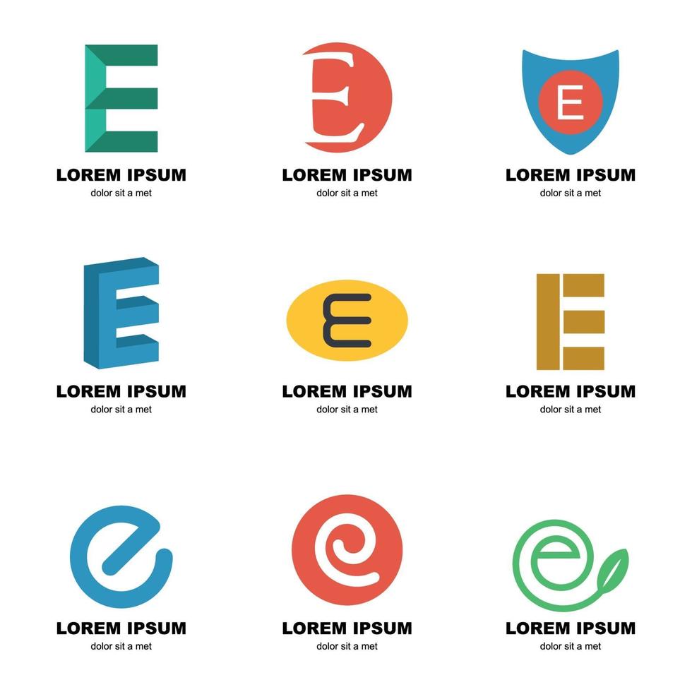 alphabet e logo vecteur