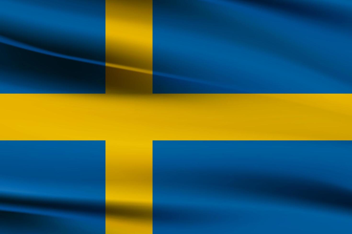 salutation carte nationale indépendance journée de le Royaume de Suède. illustration bannière avec réaliste Etat drapeau.national drapeau de Suède, Jaune traverser sur bleu Contexte. vecteur