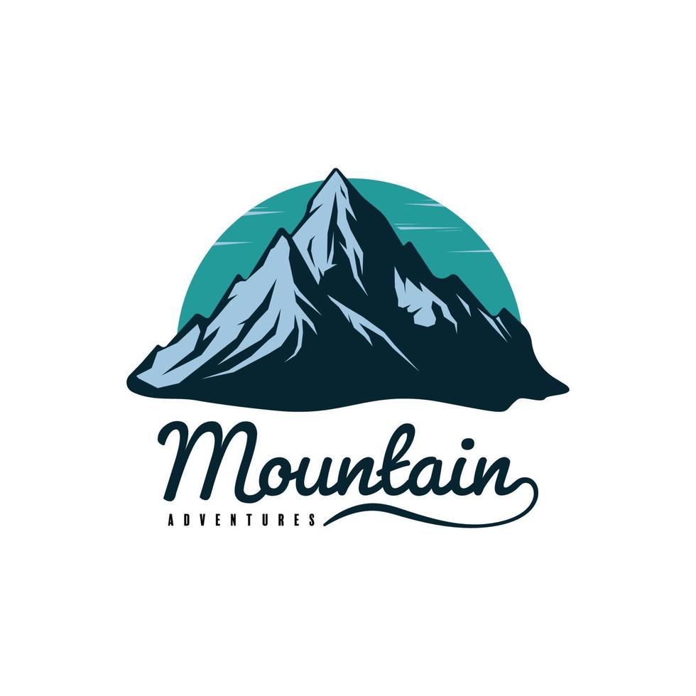 Montagne emblème logo conception isolé blanc Contexte. vecteur illustration