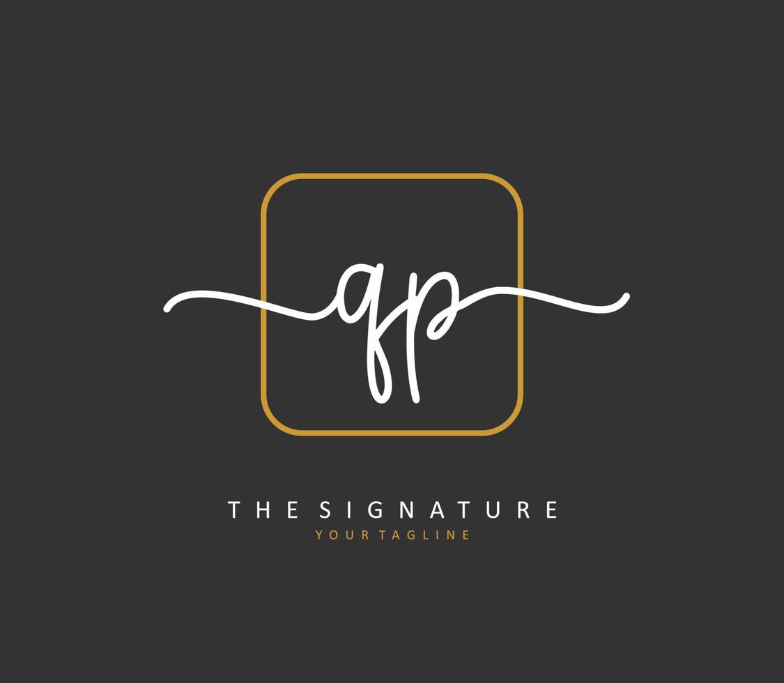 qp initiale lettre écriture et Signature logo. une concept écriture initiale logo avec modèle élément. vecteur
