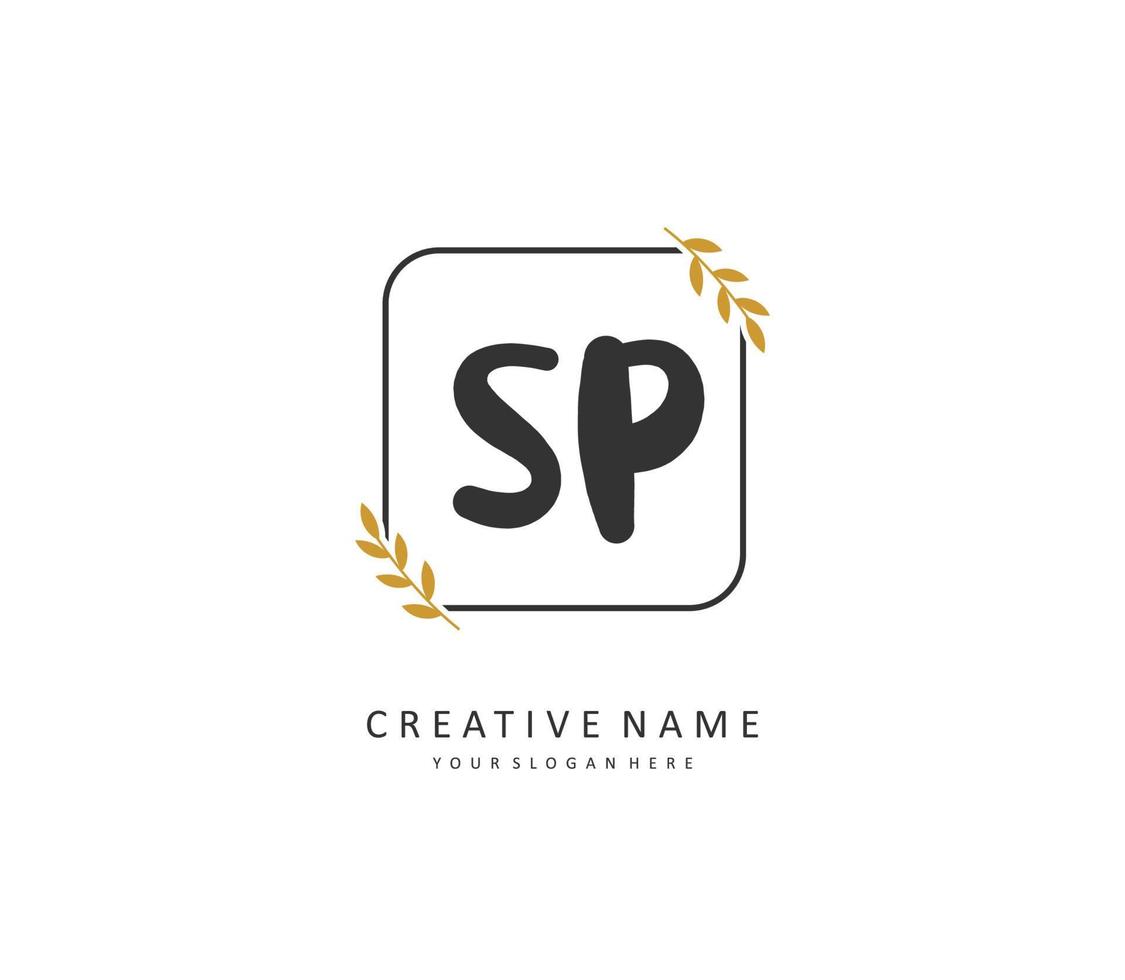 sp initiale lettre écriture et Signature logo. une concept écriture initiale logo avec modèle élément. vecteur