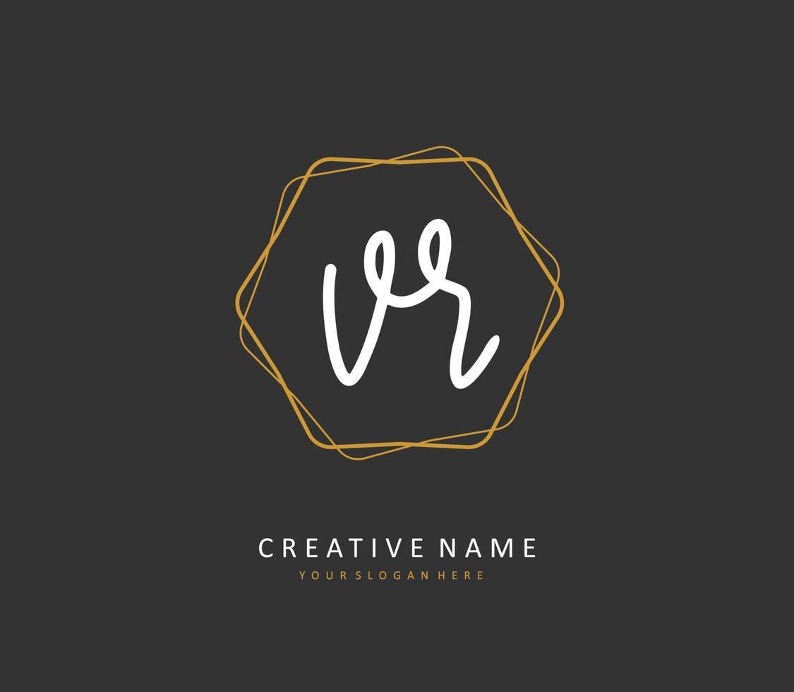 vr initiale lettre écriture et Signature logo. une concept écriture initiale logo avec modèle élément. vecteur