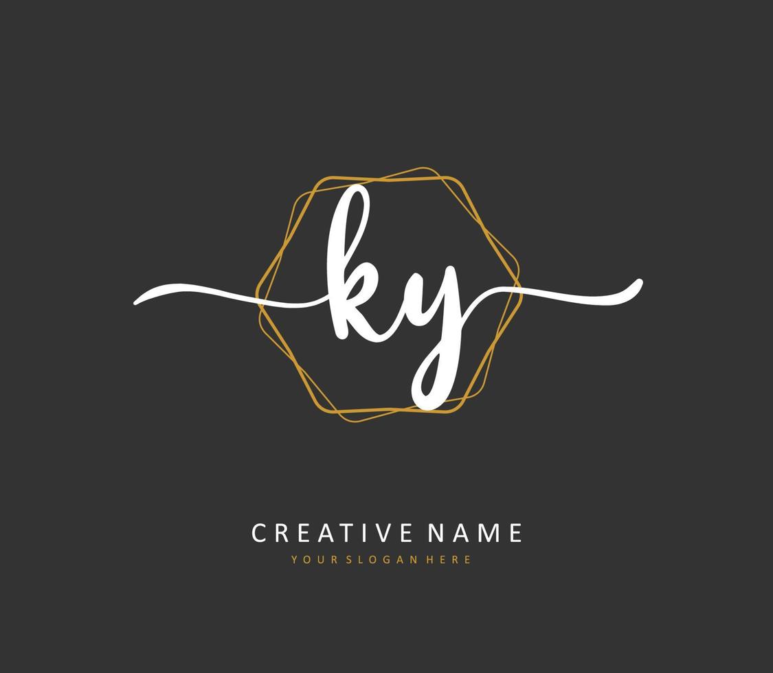 ky initiale lettre écriture et Signature logo. une concept écriture initiale logo avec modèle élément. vecteur