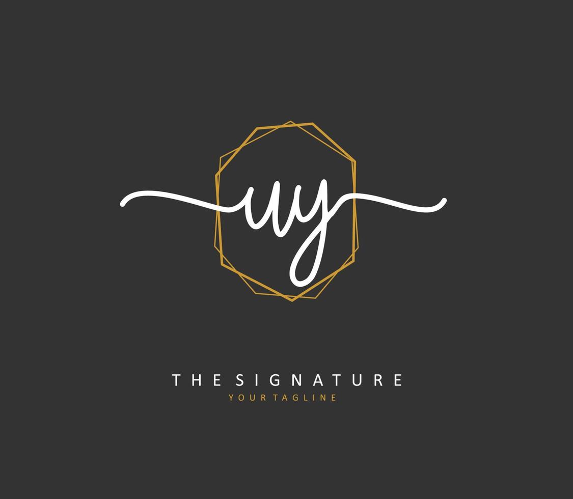 uy initiale lettre écriture et Signature logo. une concept écriture initiale logo avec modèle élément. vecteur