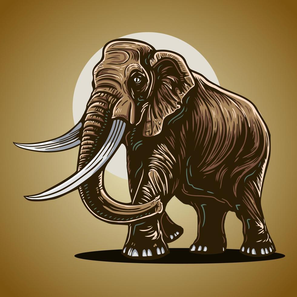 l'éléphant mammouth vecteur illustration