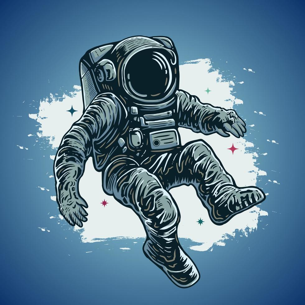 bleu ciel en volant astronaute vecteur illustration