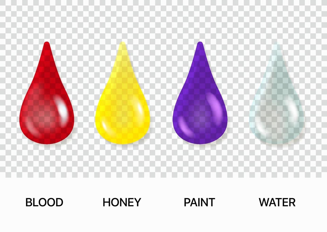 clipart de vecteur de gouttes de liquide différent