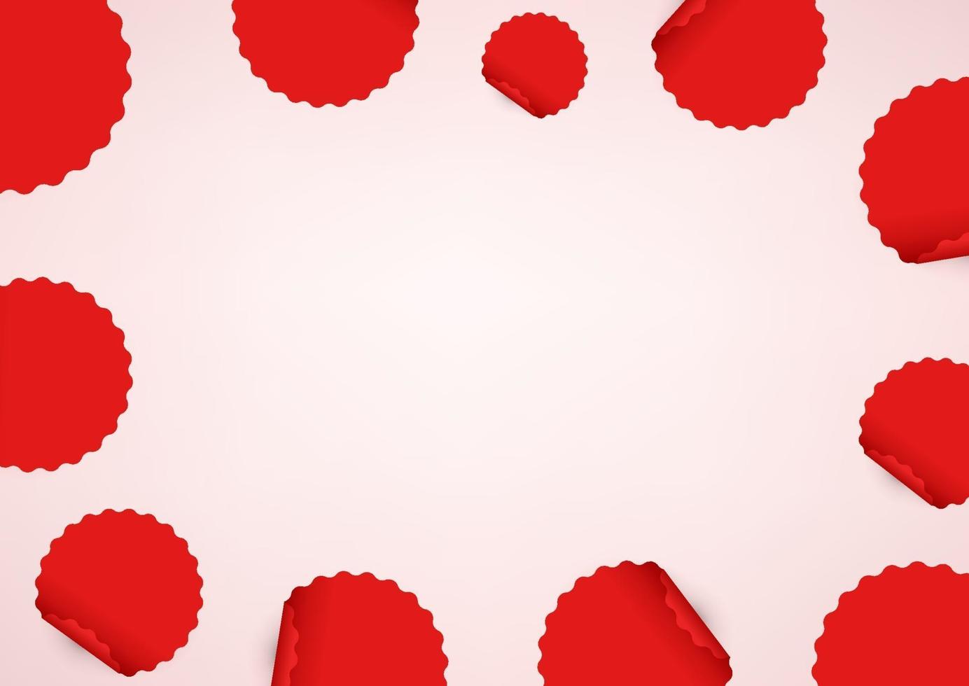 papier peint avec des autocollants en papier rouge vecteur