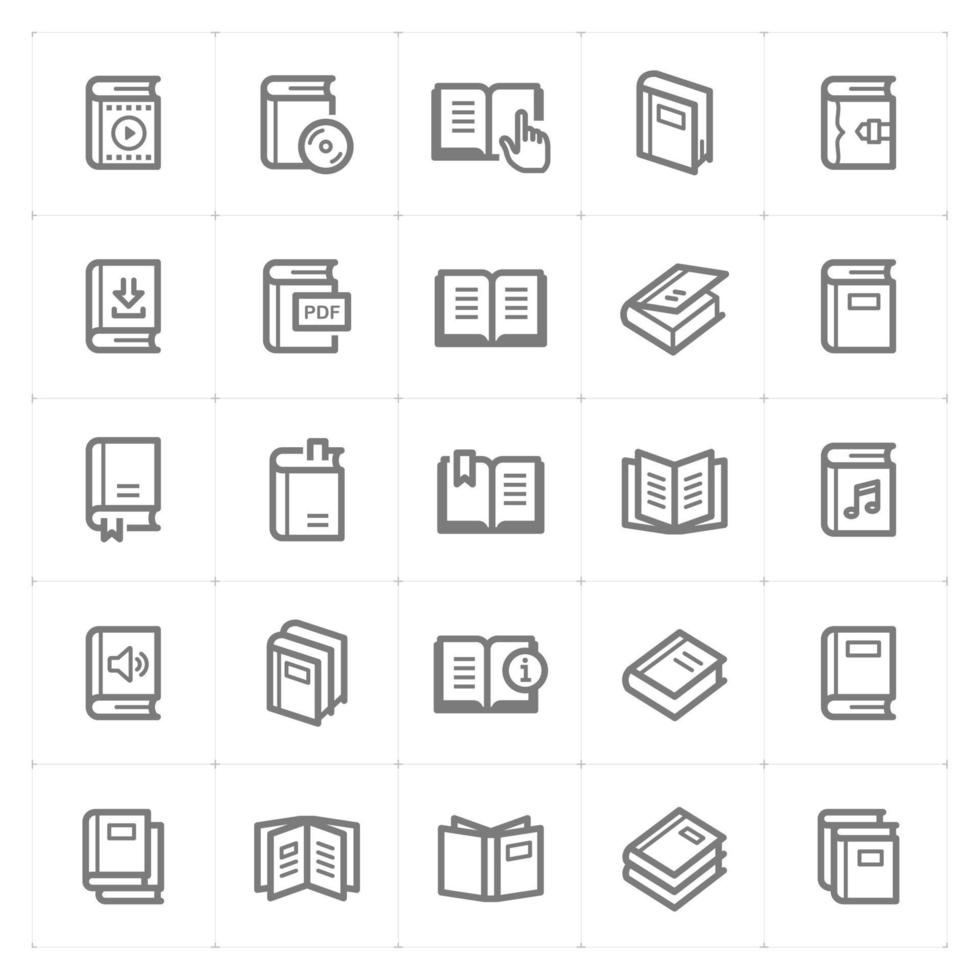 icônes de ligne de livre. illustration vectorielle sur fond blanc. vecteur