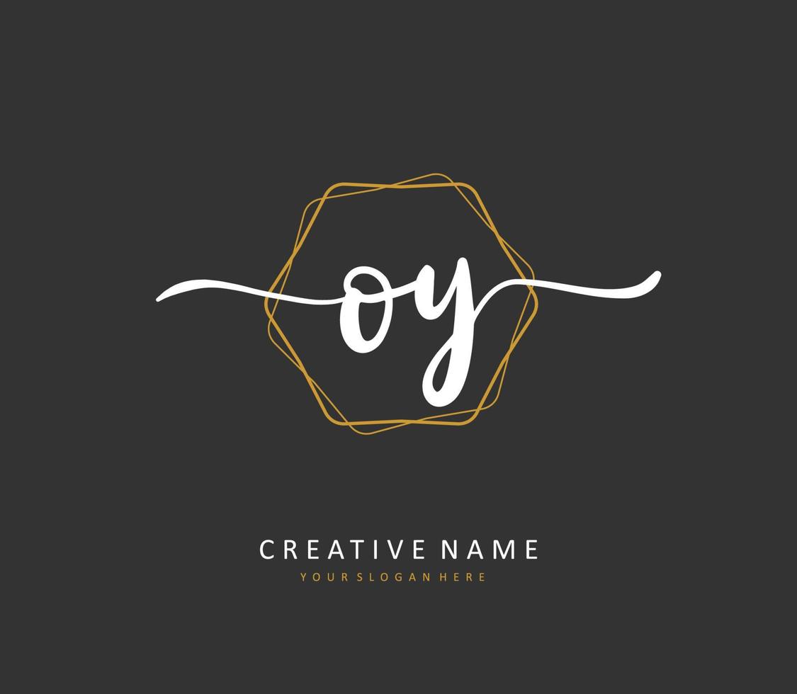 oy initiale lettre écriture et Signature logo. une concept écriture initiale logo avec modèle élément. vecteur